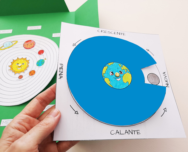 fase lunare lapbook sistema solare